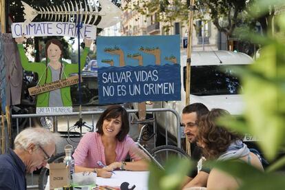 Una instal·lació de ClimAcció al carrer Casp de Barcelona.