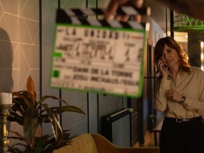 Nathalie Poza, en el rodaje de la segunda temporada de 'La Unidad'.