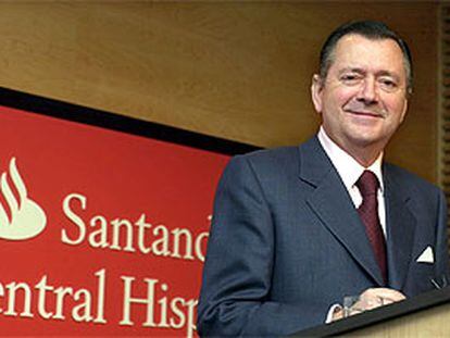 El consejero delegado del SCH, Alfredo Saez, durante la presentación del informe de beneficios del banco.