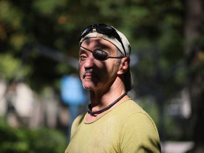 Carlos Díaz, en el parque de El Retiro.