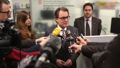Artur Mas en la Oficina de la Generalitat en Nueva York, en 2015.