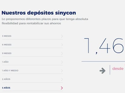 Oferta de dep&oacute;sitos de EBN Banco que ha decidido eliminar &quot;temporalmente&quot;.