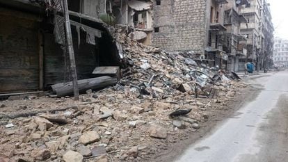 Las calles desiertas y en estado ruinoso de la Alepo Oriental.