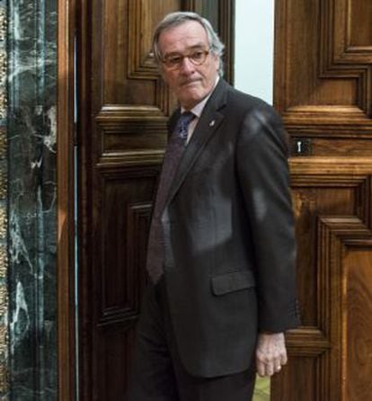 El alcalde Xavier Trias, en un pleno en el Ayuntamiento de Barcelona.