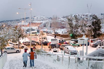 Así se veía El Carmelo, visto desde el Hospital del Vall d'Hebrón.