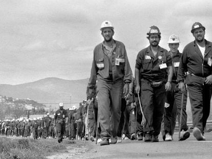 Marcha de mineros hacia Madrid en 2012.