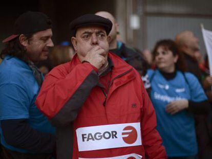 Trabajadores de Fagor, protestan contra el concurso de acreedores el pasado noviembre.
