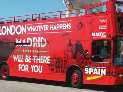 Así son los autobuses que promocionan Madrid en la City