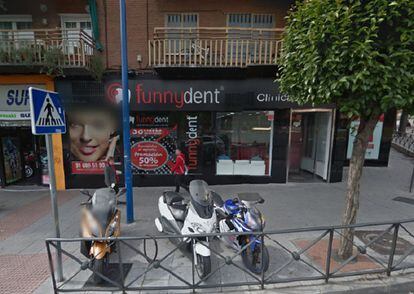 Vista de la clínica Funnydent de Leganés a Google Maps.