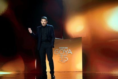Antonio Banderas presenta los Goya en el Teatro del Soho CaixaBank de Málaga.