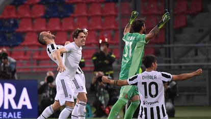 Los jugadores de la Juventus celebran la clasificación para la Champions en la última jornada.