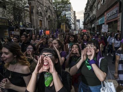Una de las movilizaciones por el Día de la Mujer en México. 