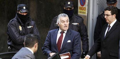 El extesorero del PP Luis Bárcenas en febrero de 2013 en la Audiencia Nacional.