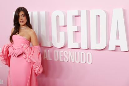 La influencer Aida Domènech, conocida como Dulceida, a su llegada a la presentación de la serie documental 'Dulceida al desnudo', el pasado 2 de noviembre en el madrileño cine Capitol.