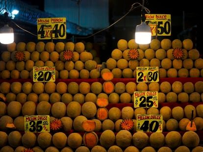 Melones en la Central de Abastos en Ciudad de México, en 2022.