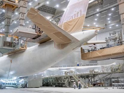 Un A330 destinado a Virgin Atlantic en fábrica de Airbus.