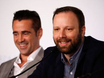 Colin Farrell (izquierda) y el director Giorgos Lanthimos, en la presentaci&oacute;n de &#039;The Lobster&#039;. 