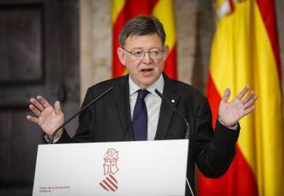 El presidente valenciano, Ximo Puig, este miércoles en el Palacio de la Generalitat.