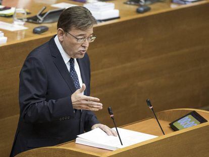 El presidente de la Generalitat, Ximo Puig, durante su intervención en el Debate de Política General. 