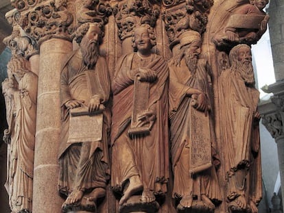 Detalle del Pórtico de la Gloria de la Catedral de Santiago de Compostela.