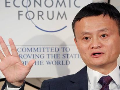 El fundador de Alibaba, Jack Ma, durante su intervención en Davos.