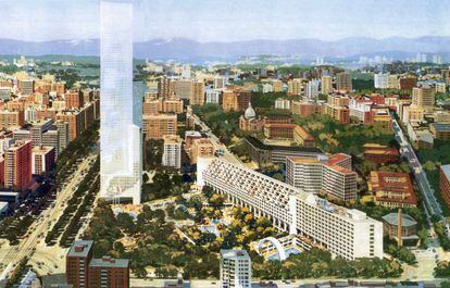 Proyecto urban&iacute;stico de 1973 para los terrenos donde se alza el estadio Santiago Bernab&eacute;u.