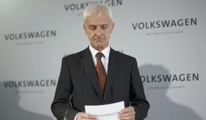 El consejero delegado de Volkswagen, Matthias M&uuml;ller, el Wolfsburgo (Alemania), el 20 de noviembre de 2015. 