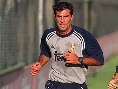 El futbolista portugués Luis Figo, en un entrenamiento.