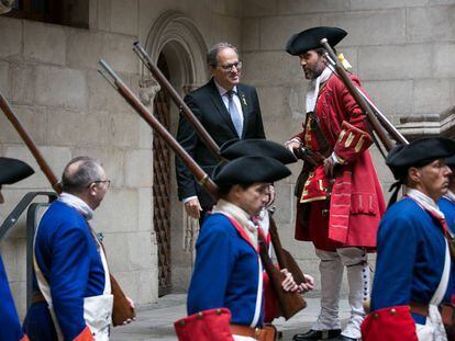 Torra con los Miquelets, en la pasada Diada.