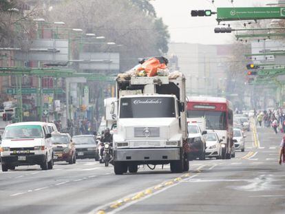 Una vía principal de la Ciudad de México durante la contingencia.