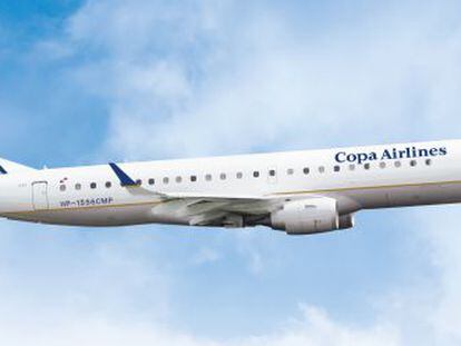 Un avi&oacute;n Embraer 190 de la aerol&iacute;nea Copa Airlines. 