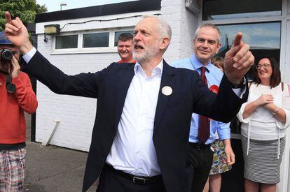 EL líder laborista, Jeremy Corbyn, este sábado en un acto electoral en Beeston.