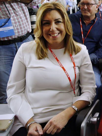 La presidenta de la Junta de Andalucía, Susana Díaz, al inicio de la reunión del Comité Federal del PSOE