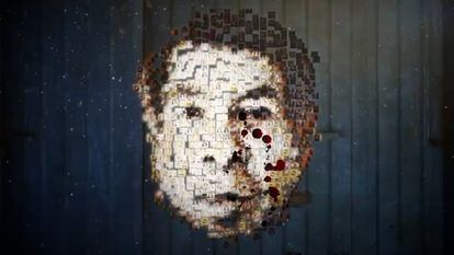 El rostro del 'canibal de Atizapán' recreado con cientos de fotografías de víctimas de feminicidios.
