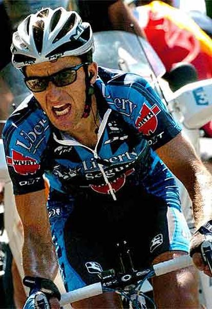 Marcos Serrano, durante la etapa del Tour en la que se impuso en 2005.