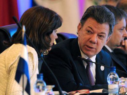 El presidente de Colombia, Juan Manuel Santos, durante la Cumbre Iberoamericana de Panam&aacute;.