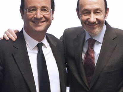 Alfredo Pérez Rubalcaba y Francois Hollande.