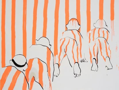 &#039;Red Stripes with Stain&#039;, 2008. 