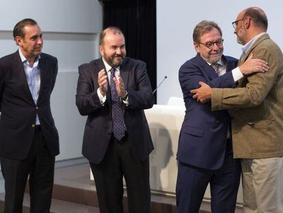 Desde la izquierda, Manuel Mirat, Jos&eacute; Luis Sainz, Juan Luis Cebri&aacute;n y Fernando Abril-Martorell, ayer