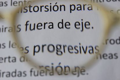 Imagen a través de unas lentes progresivas.