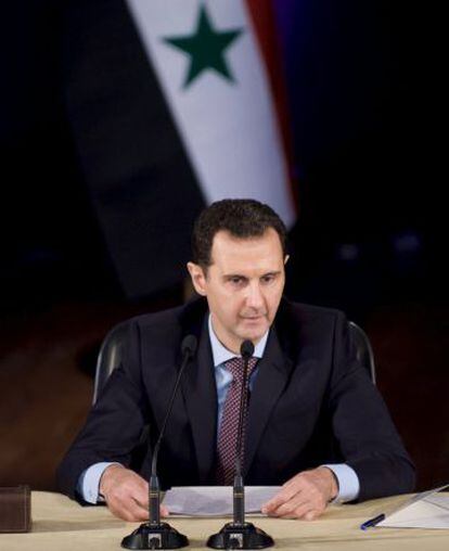 El presidente Bachar el Asad, durante una reunión en Damasco.