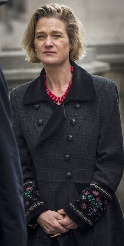 Delphine Boel asistiendo a los juzgados para comparecer por la posible paternidad del rey Alberto de Belgica, en 2014.