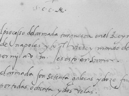 Inicio del documento autógrafo de Garcilaso de la Vega.