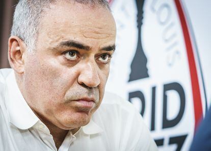 Gari Kaspárov, a mediados de agosto, durante el torneo de partidas rápidas de San Luis (EEUU)