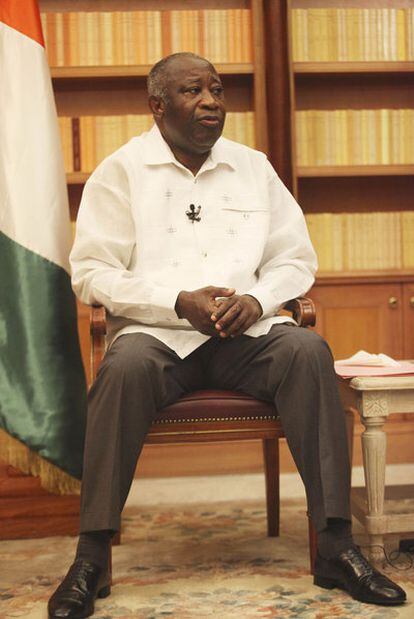 Laurent Gbagbo, ayer durante una entrevista en Abiyán.