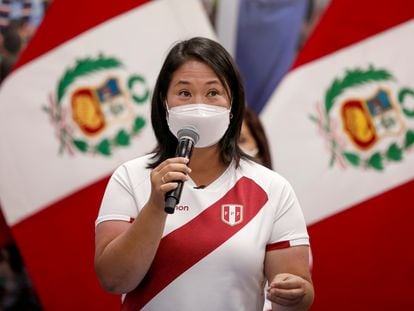 Keiko Fujimori, candidata presidencial de Perú, durante un evento en Lima.