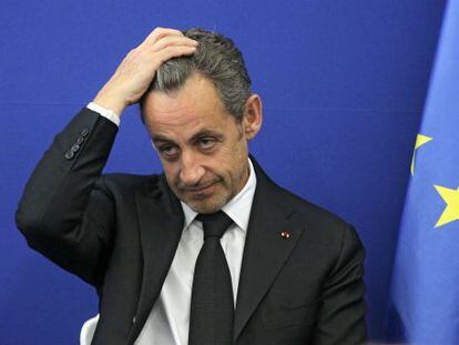 El expresidente franc&eacute;s Nicolas Sarkozy, hoy en una inauguraci&oacute;n. 