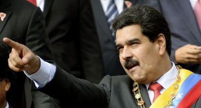 El presidente de Venezuela, Nicol&aacute;s Maduro durante un acto este martes 