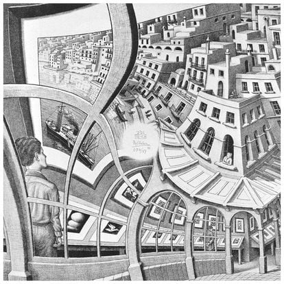 'Galería de grabados' de Escher (1956).