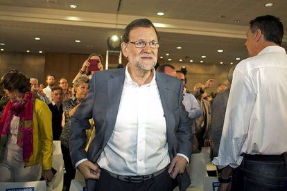 Rajoy, este sábado, presentando su programa en Barcelona.